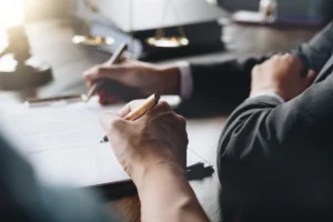 Advogados escrevendo