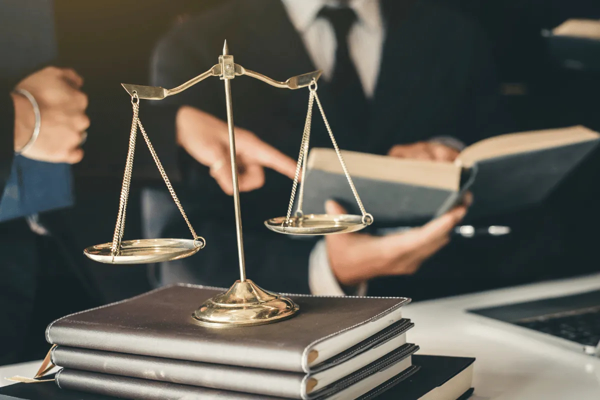 Juiz analisando livro